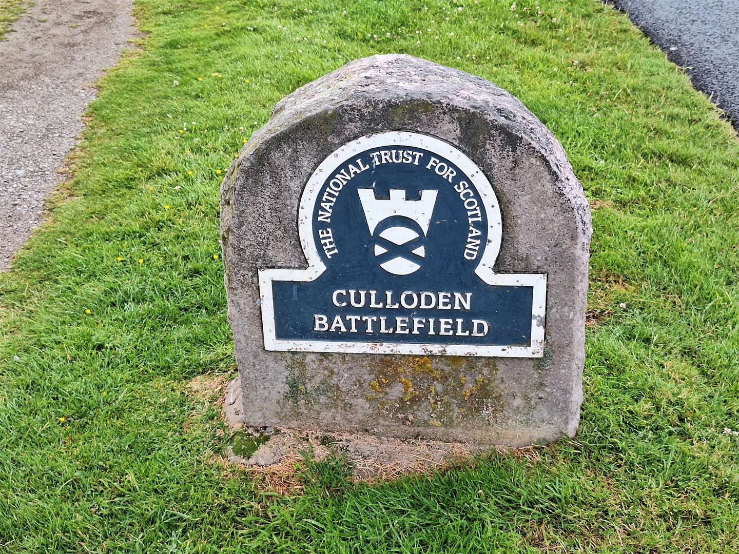 National Trust for Scotland marker for Culloden Battlefield.
