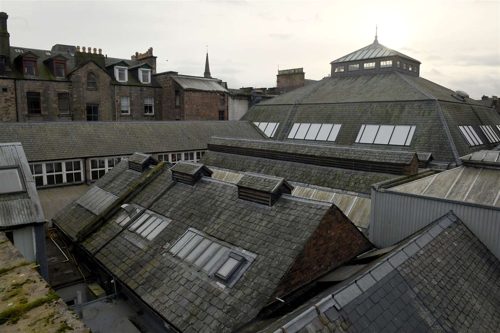 Looking over to the Victorian Market food court from the roof of Ponden Home Interiors. Picture: James Mackenzie.