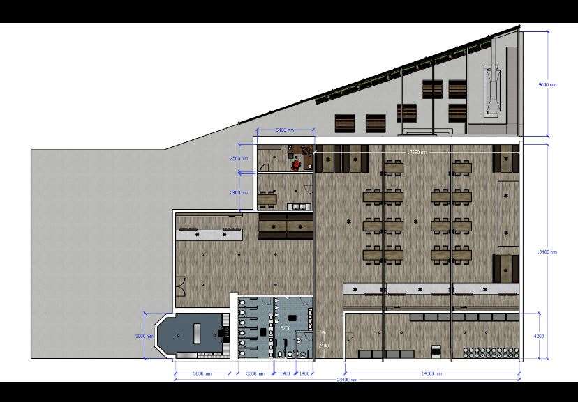 The lay out of the proposed training venue lay out.