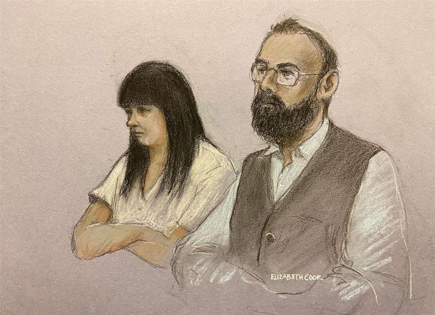 Gemma Barton and Craig Crouch depicted in an earlier hearing (Elizabeth Cook/PA)