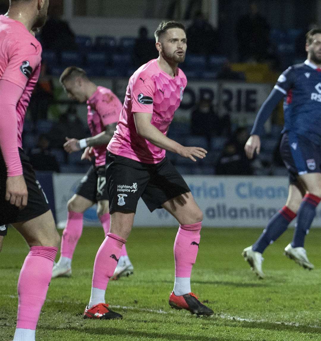Picture - Ken Macpherson, Inverness. Scottish Cup 3rd Round. Ross County(1) v Inverness CT(3). 02.04.21. ICT’s Danny Devine.