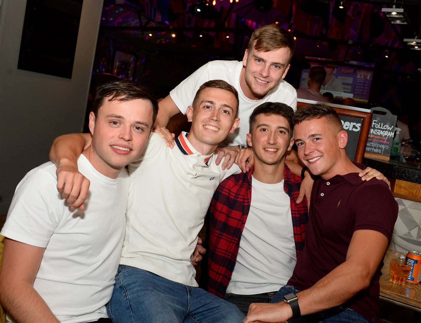 Lee Wright (left) with friends on his 22nd birthday. Picture: Gary Anthony.