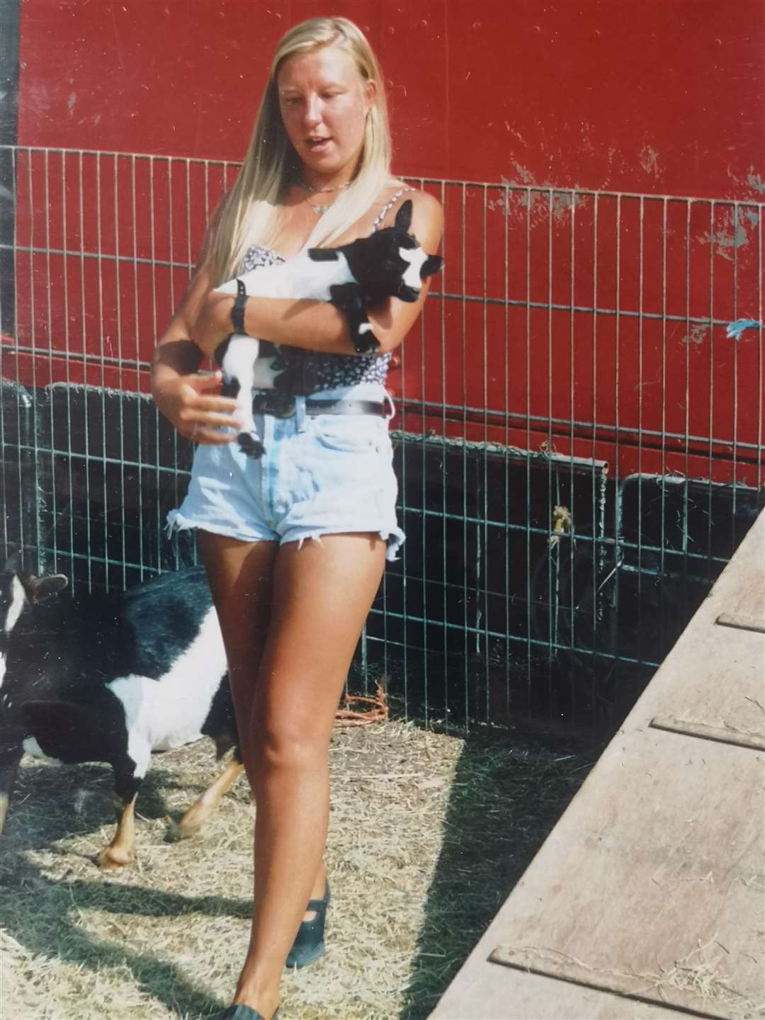 Amanda helping out with the animals during her time with the circus in France.