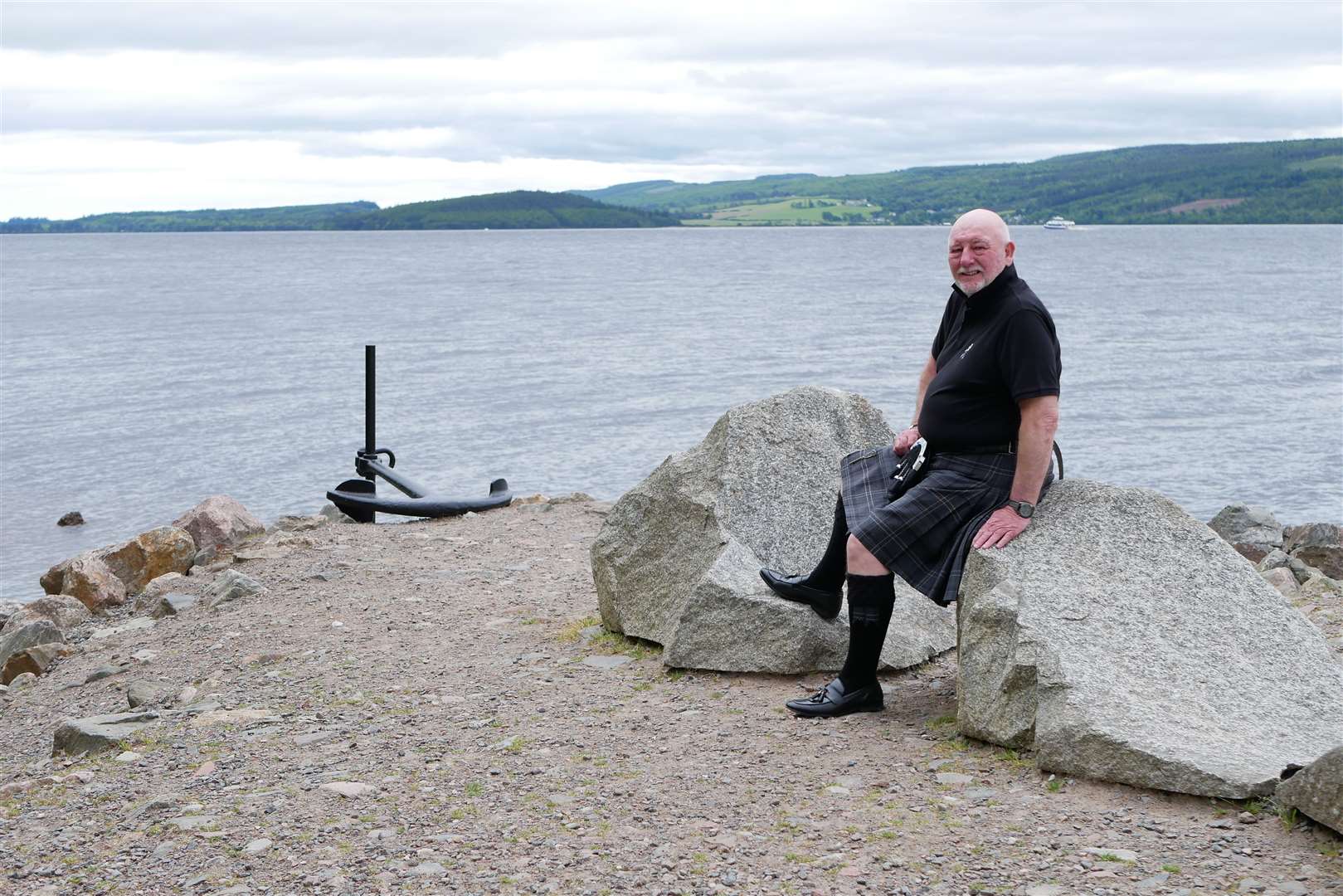 Willie Cameron on the shore of Loch Ness near Drumnadrochit.