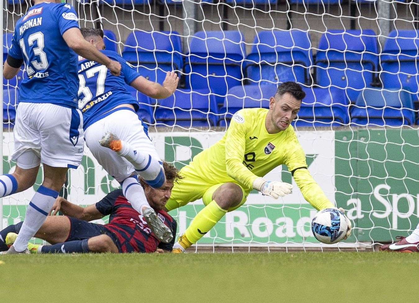 Saturday's 0–0 draw against St Johnstone was only County's second clean sheet of the Premiership season. Picture: Ken Macpherson
