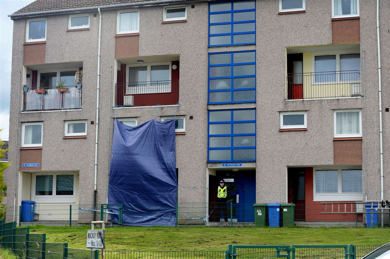 Flats at Mackay Road in Inverness were sealed off following the death of baby Mikayla in 2017.