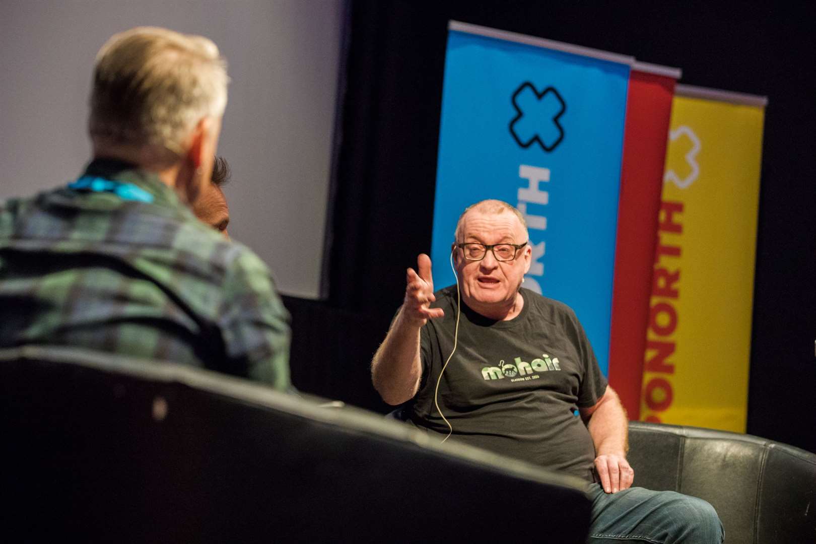 BBC broadcaster and music writer Stuart Cosgrove (right), on a panel talking about music writing and growing up in small towns with fellow broadcaster and writer Vic Galloway at XpoNorth in 2019. Picture: Paul Campbell/XPONorth