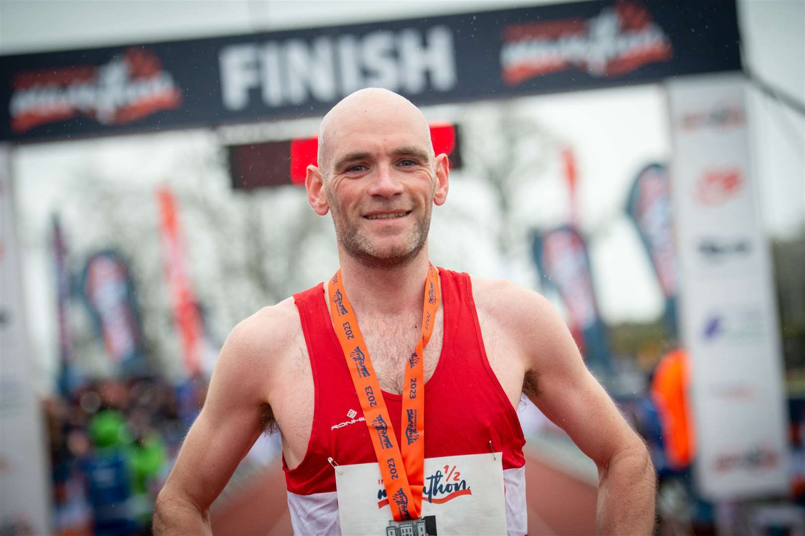 Men's Half marathon winner Fraser Stewart. Picture: Callum Mackay