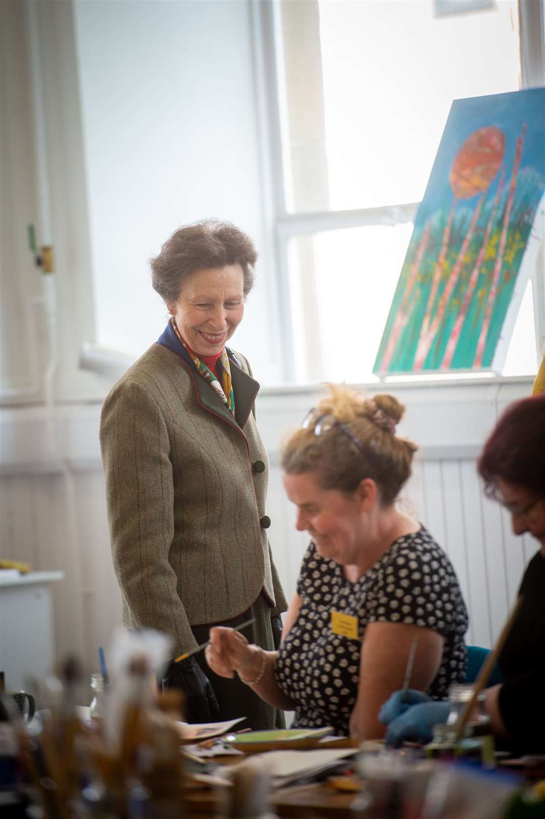 The Princess Royal meeting some students. Picture: Callum Mackay