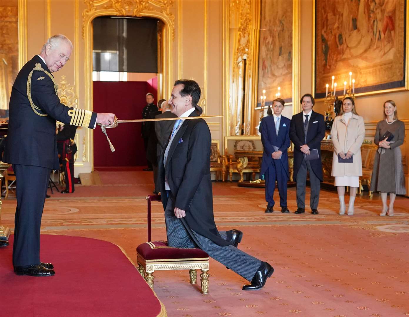 Sir Pascal Soriot was knighted by the King at Windsor Castle (Jonathan Brady/PA)
