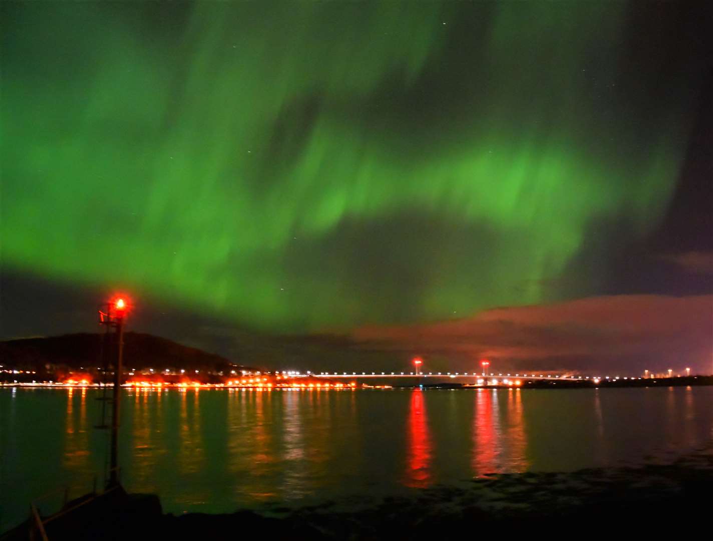 The Northern Lights over Inverness. Picture: Philip Murray