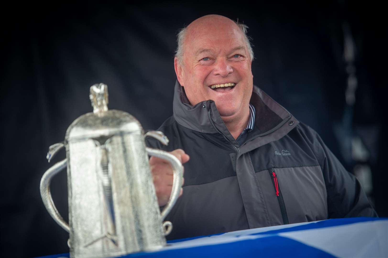 Calcutta Cup at the Highland Rugby Club..Donald Douglas who played for the Highlands in the 1970s ... Photo: Callum Mackay ..