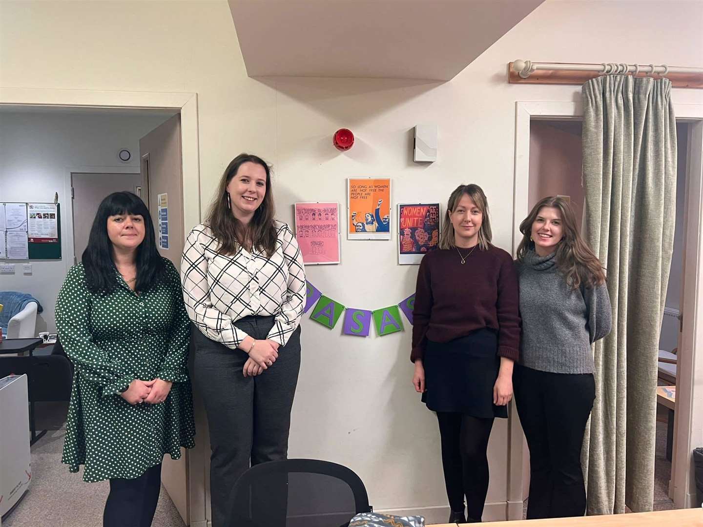 Highlands and Islands MSP Emma Roddick (second left) visits Rape and Sexual Abuse Service Highland to hear about its campaigning work.