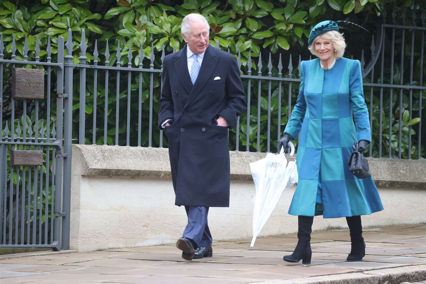 The Prince of Wales and Duchess of Cornwall attended the Christmas Day service at St George’s Chapel, Windsor Castle, and later had lunch with the Queen (Ian Vogler/Daily Mirror/PA)