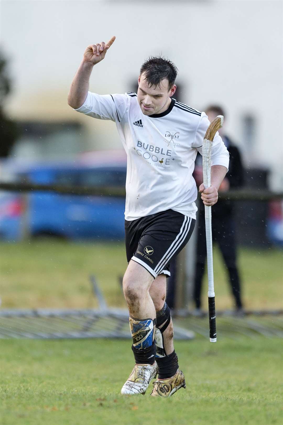 Lovat’s Greg Matheson scores his second goal of the game. Lovat Cup match, Lovat v Beauly, played at Balgate, Kiltarlity.