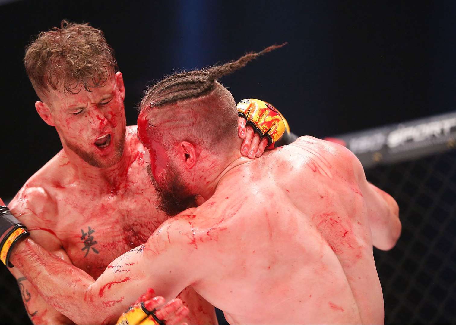 Ross Houston is still Cage Warriors world welterweight champion after his fight with Nicolas Dalby was ruled a no contest due to an unsafe fighting surface after it was covered in blood. Picture: Dolly Clew/Cage Warriors