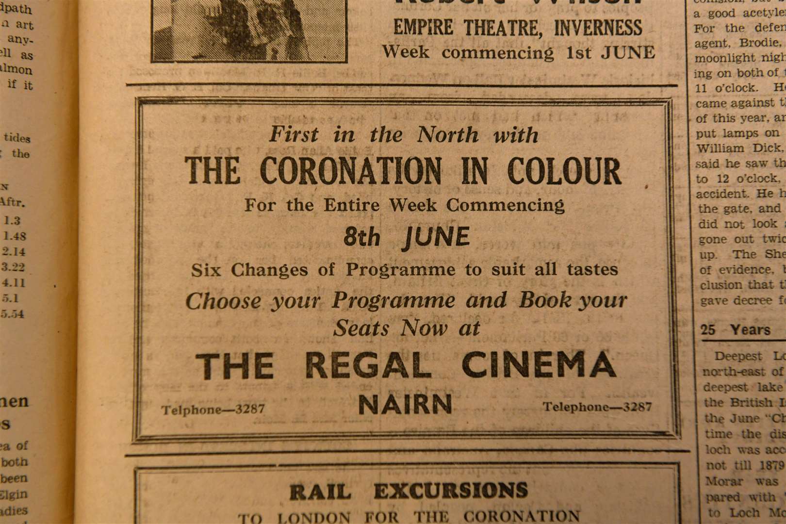 An advert for post-Coronation film-goers