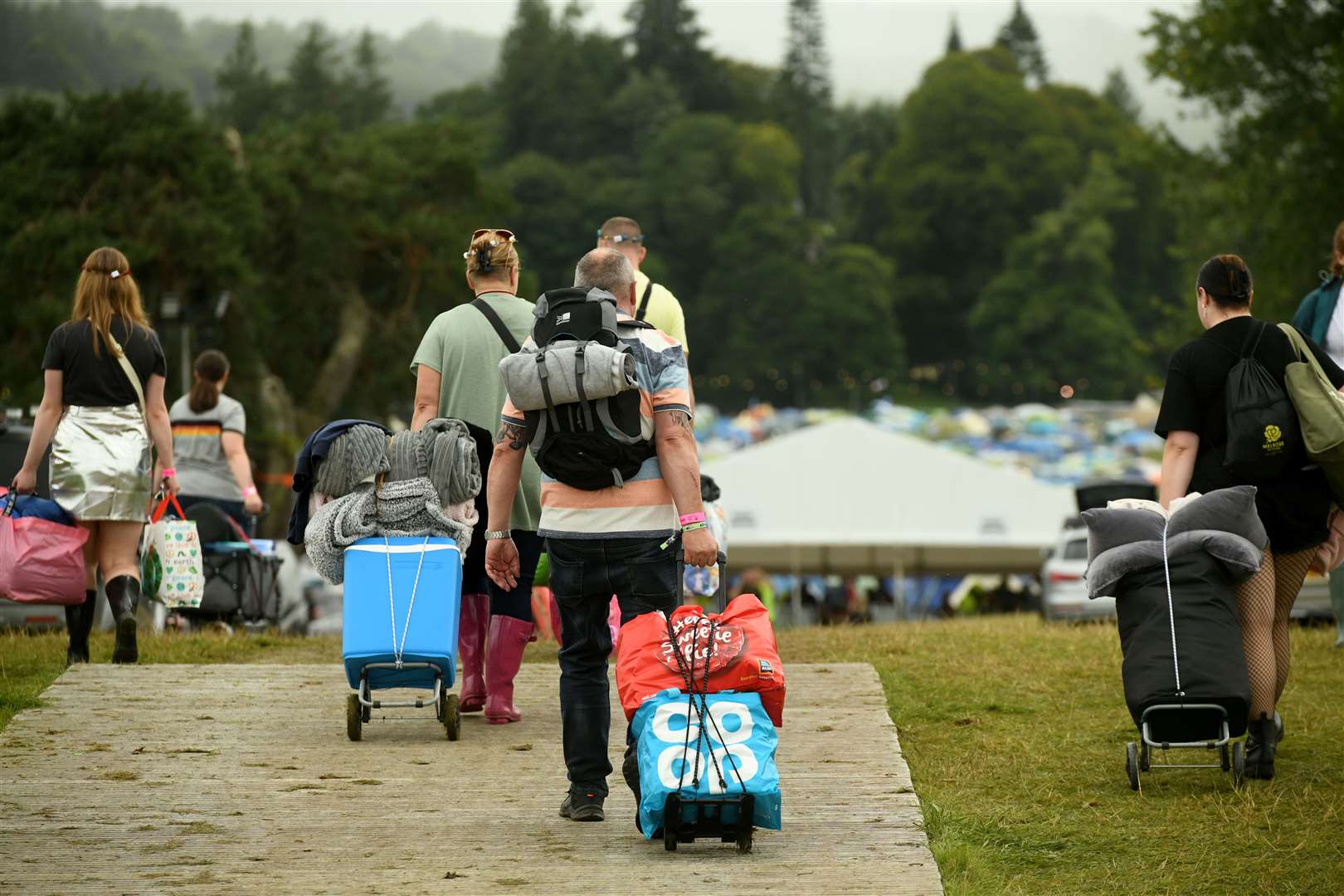 People arriving at this year's Belladrum festival had to deal with long queues to get into the site. Picture: James Mackenzie