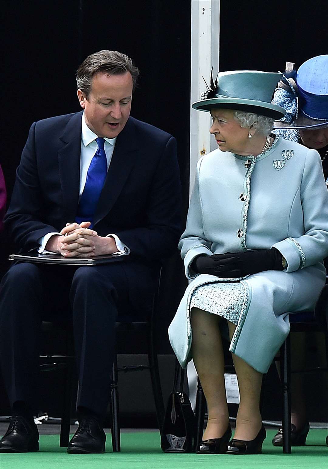 David Cameron and the Queen attending a Magna Carta 800th anniversary commemoration event in 2015 (Ben Stansall/PA)