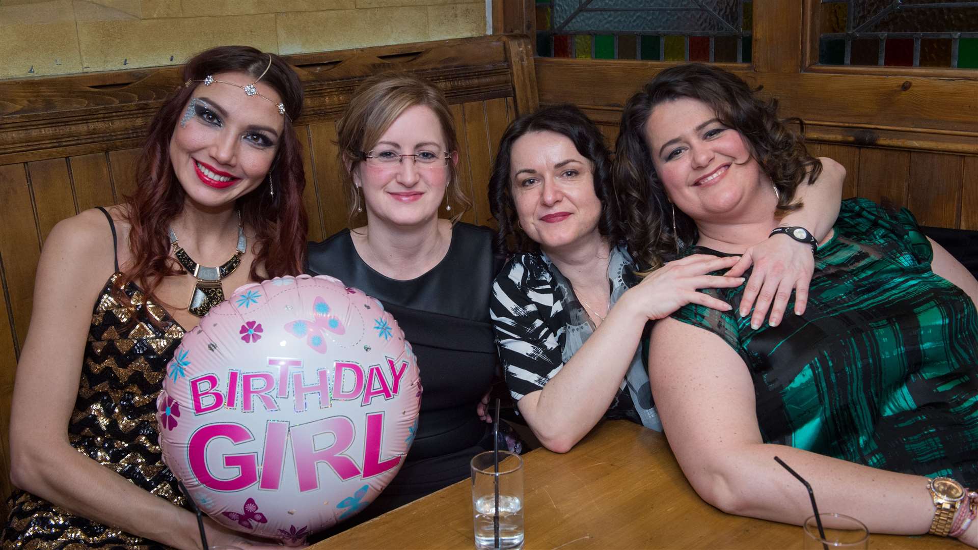 In Johnny Foxes celebrating her 33rd birhday is Katrin Haywood-Ward with (left to right) Lorna Brindle, Martina Khan and Liezel Mathew. Picture: Callum Mackay.