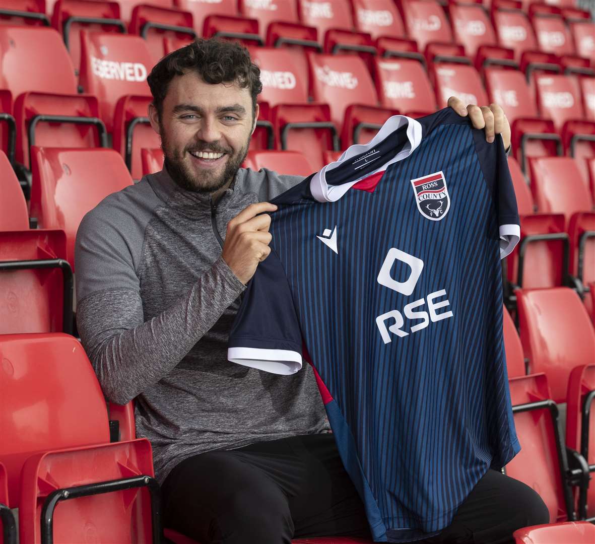 Picture - Ken Macpherson, Inverness. See story. Ross County new signing Connor Randall, pictured yesterday (Thurs) in the Global Energy Stadium, Victoria Park, Dingwall.
