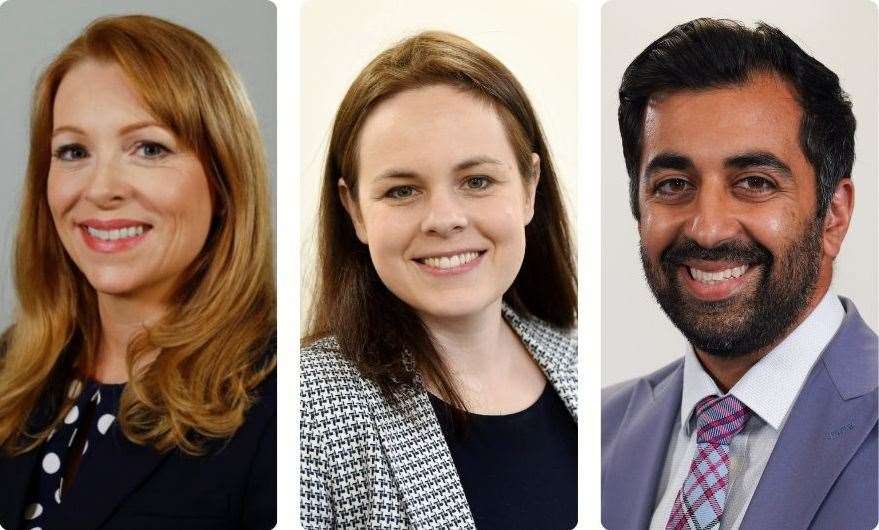From left: Ash Regan, Kate Forbes and Humza Yousaf.