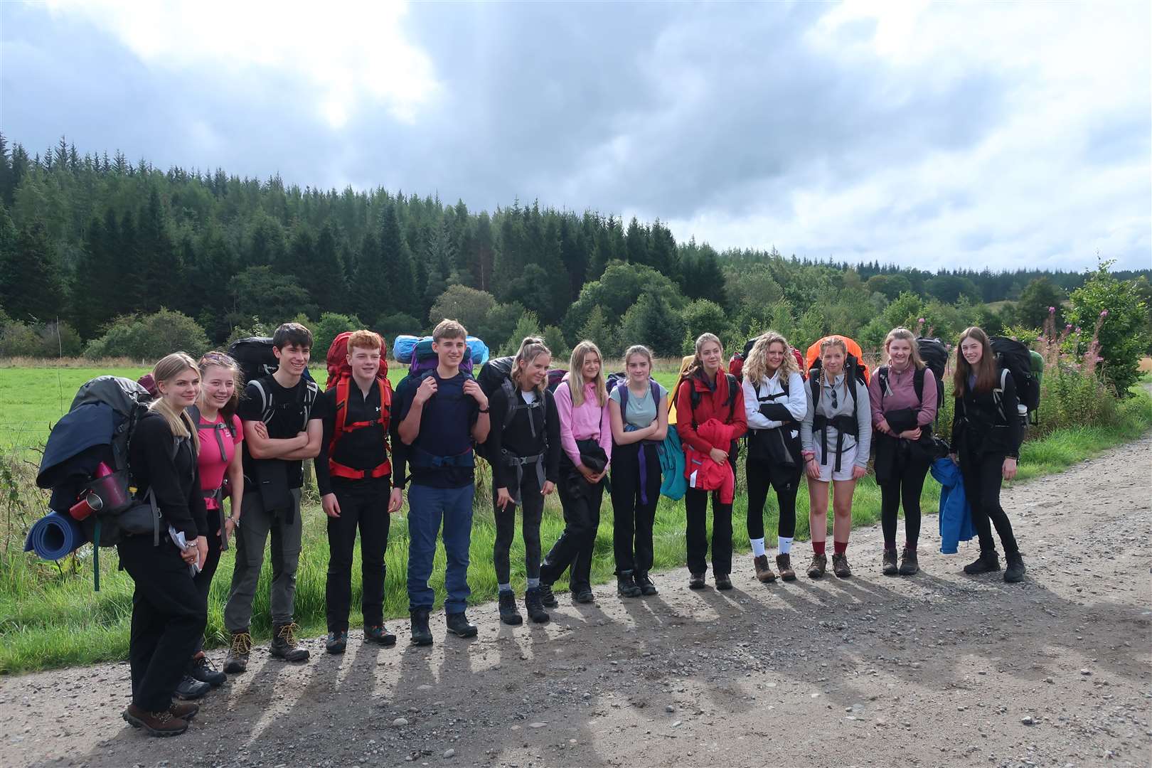 The Inverness Royal Academy pupils ready for adventure at the start of the expedition.