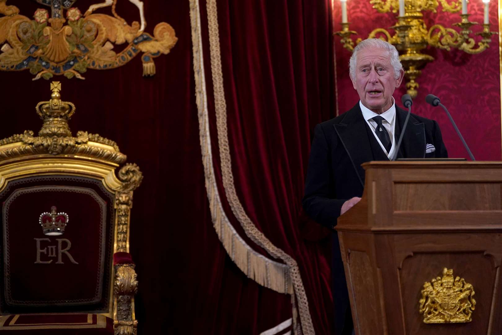 King Charles III during the Accession Council at St James’s Palace, London (Victoria Jones/PA)