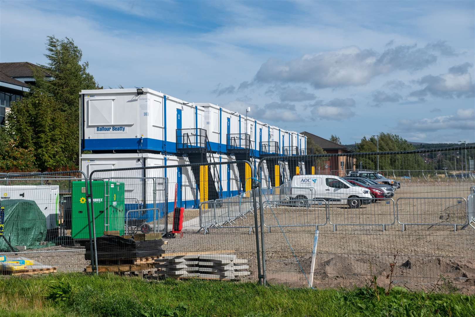 Portable buildings which are now at the sight of the new prison in Inverness. Picture: Callum Mackay