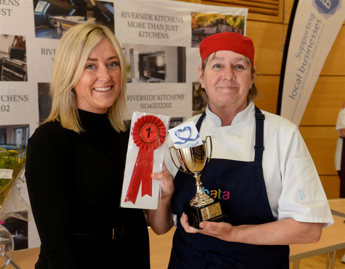 Tattie Scone champion Donna Cunningham with judge Vicky Farquhar. Picture: Gary Anthony