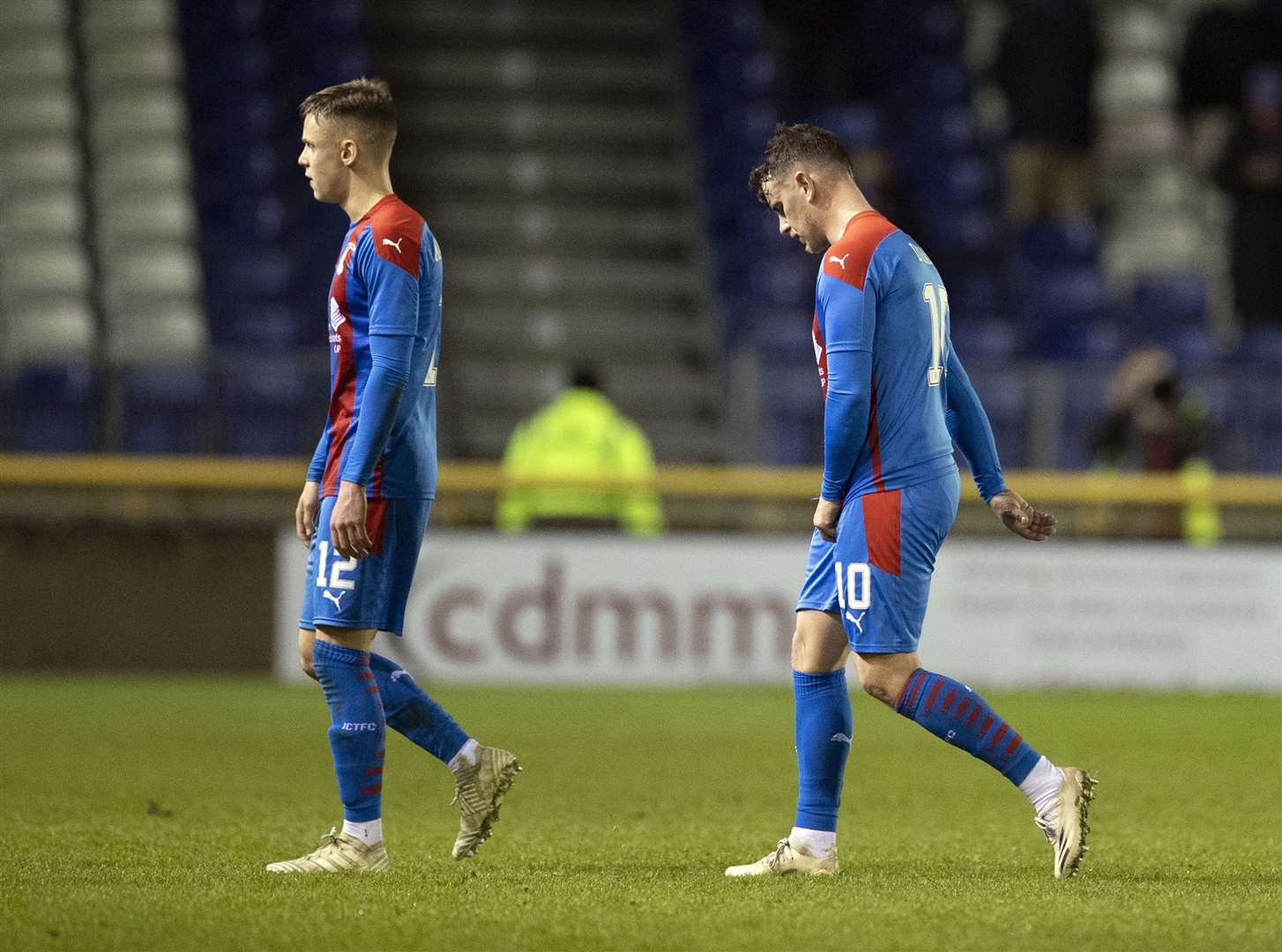Picture - Ken Macpherson, Inverness. Inverness CT(2) v Dundee(2). 12.12.20. ICT’s Roddy MacGregor and Aaron Doran are disappointed at the end.