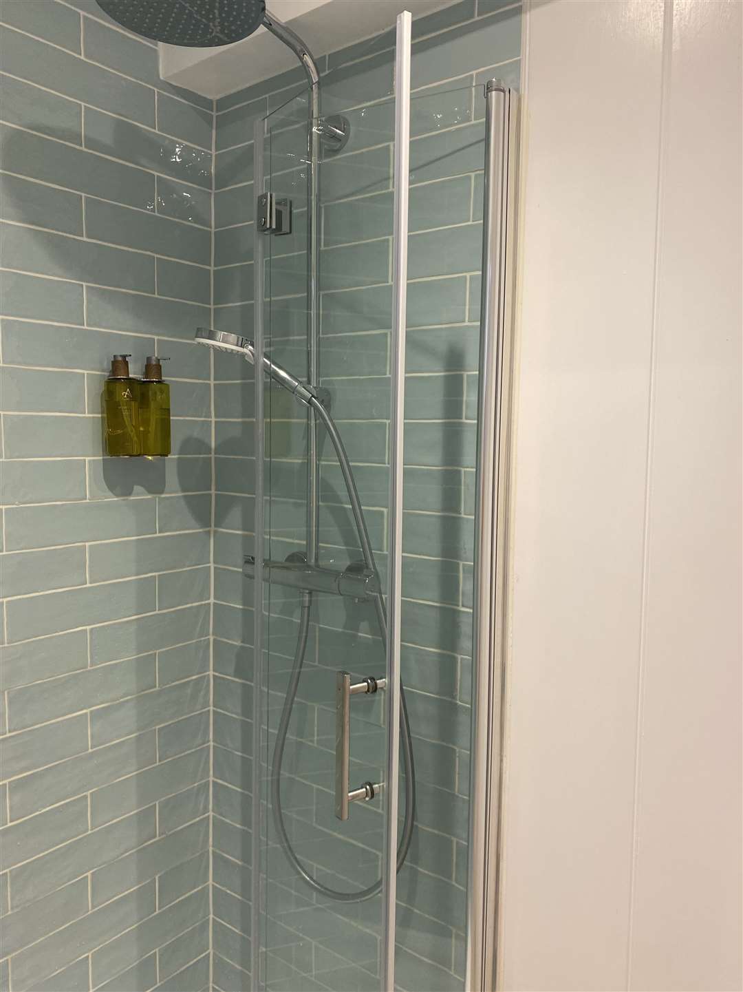 The shower in the spa changing room.