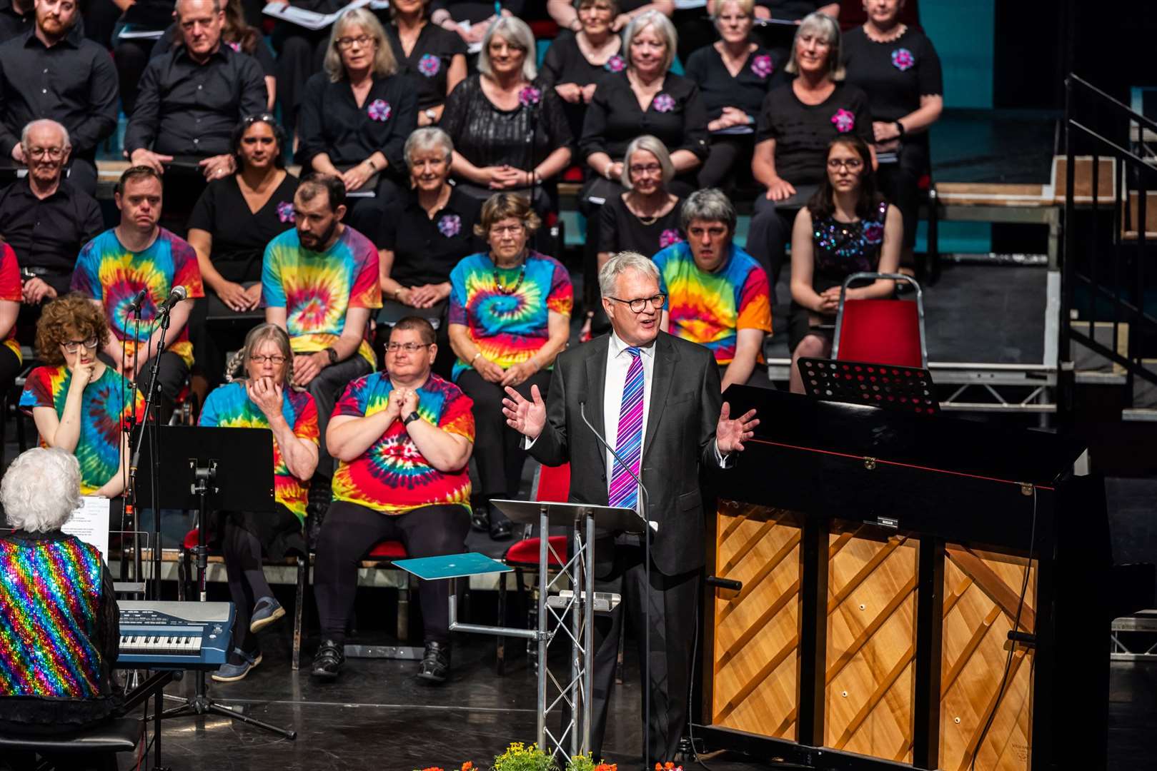 The Rev David Meredith and the Rainbow Singers who were a massive hit.