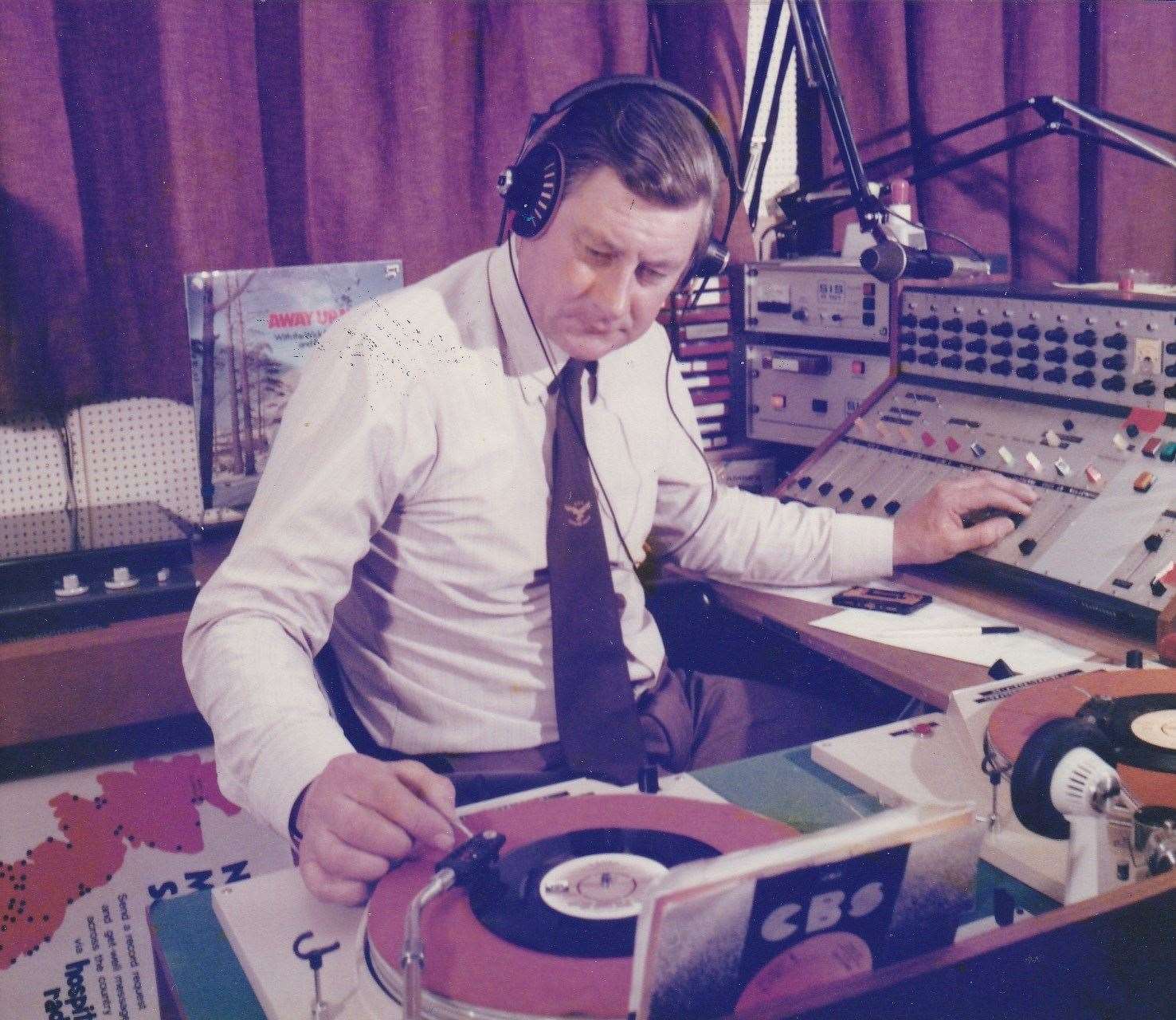 Donnie Aird in the early days of Inverness Hospital Radio.