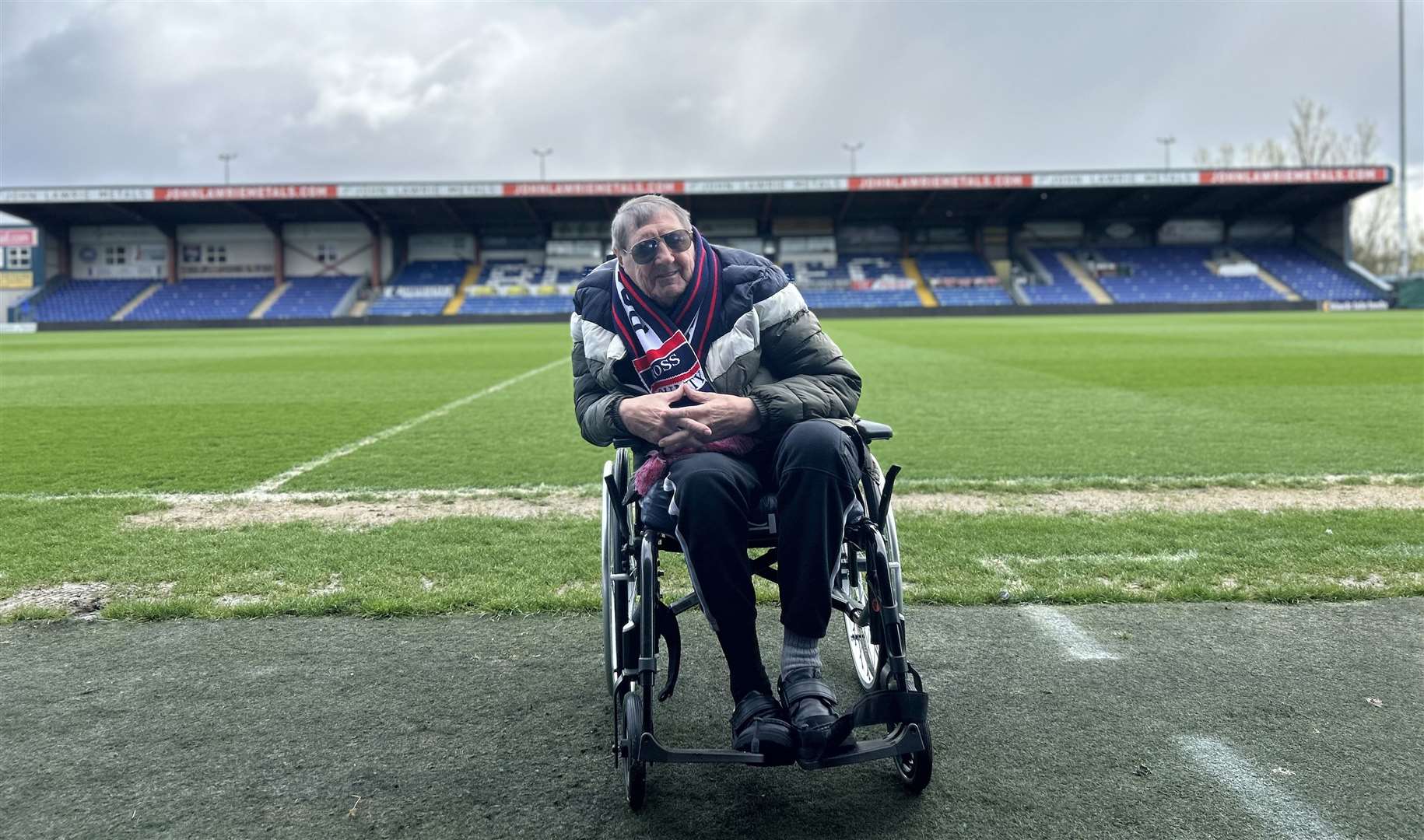 Ross County fan Arthur Patience was surprised with a stadium tour when he thought he was only heading to Dingwall for a shopping trip. Picture: Highview House Care Home