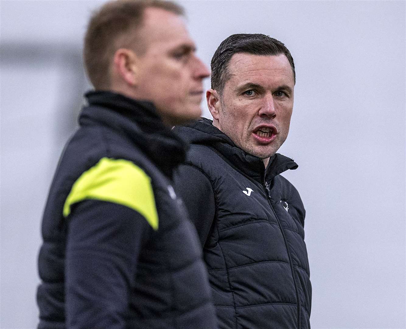 Ross County interim manager Don Cowie alongside his assistant manager Carl Tremarco.