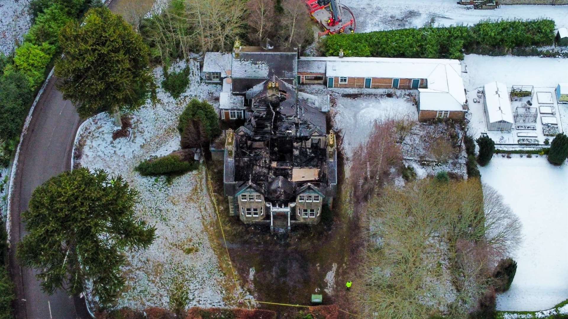 Strathpeffer building which caught fire. Pic: George Finlayson.