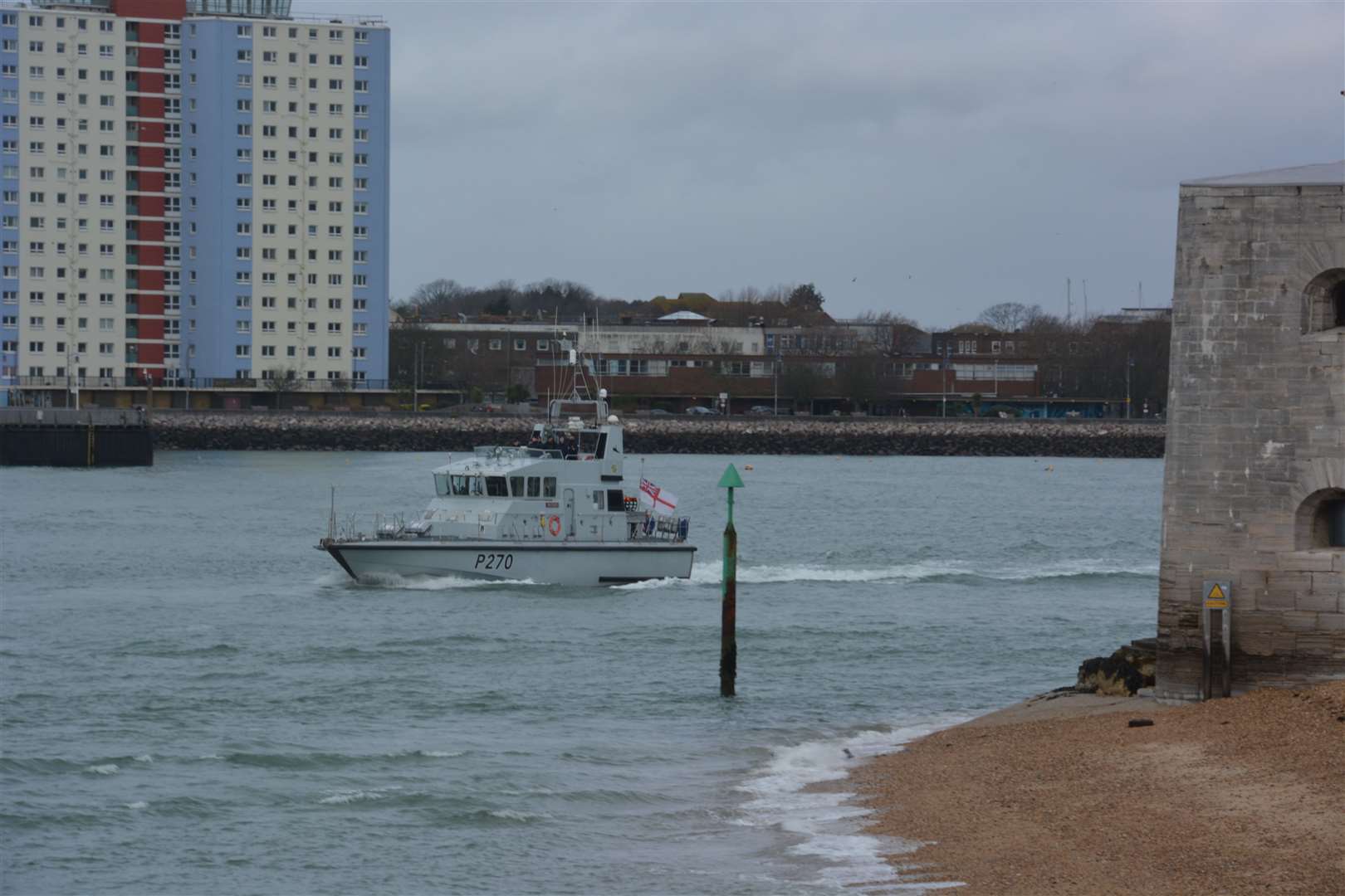 HMS Biter leaves Portsmouth Harbour (Ben Mitchell/PA)