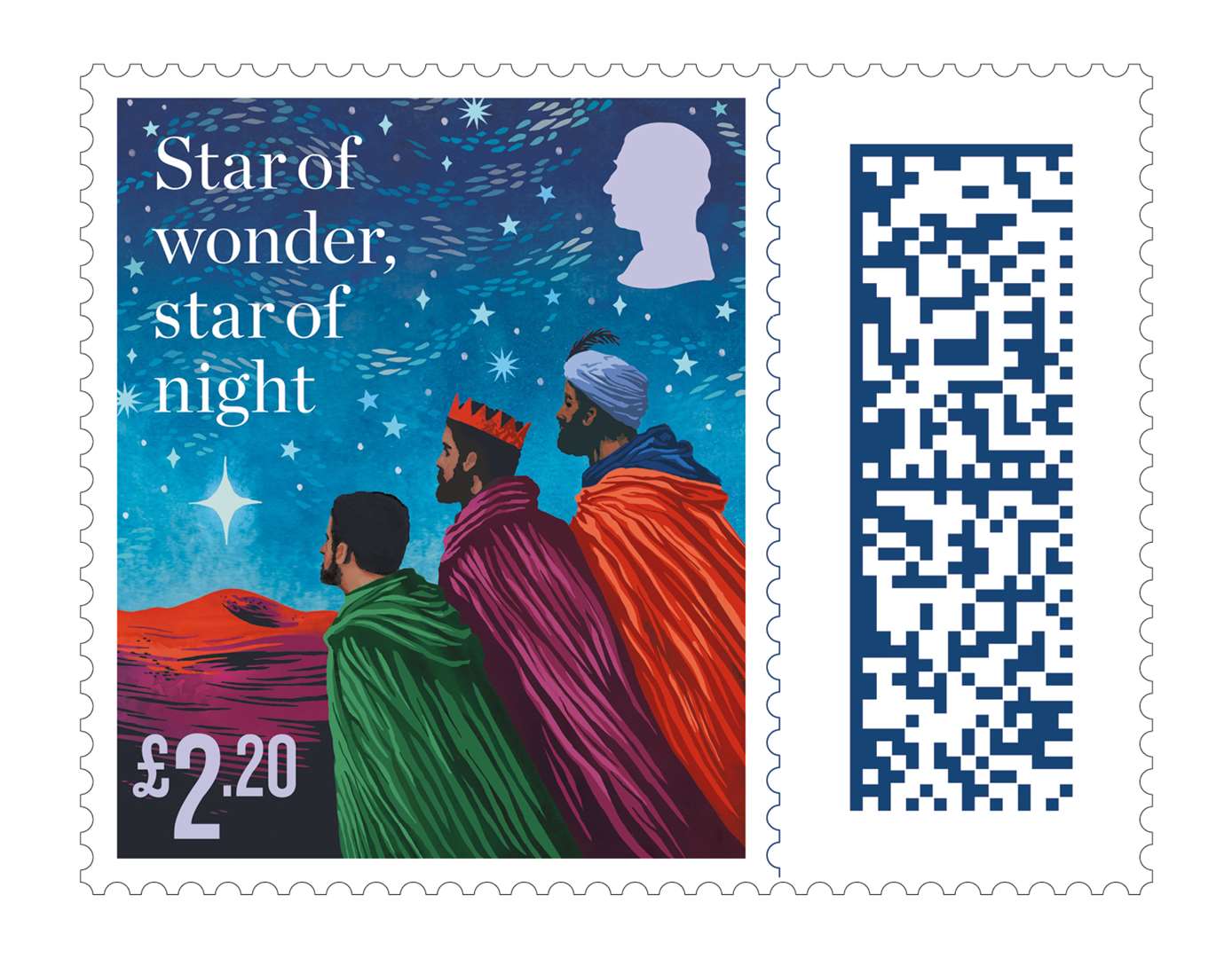 The stamps are inspired by traditional Christmas carols O Holy Night, O Little Town of Bethlehem, Silent Night, Away in a Manger, and We Three Kings (Royal Mail/PA)