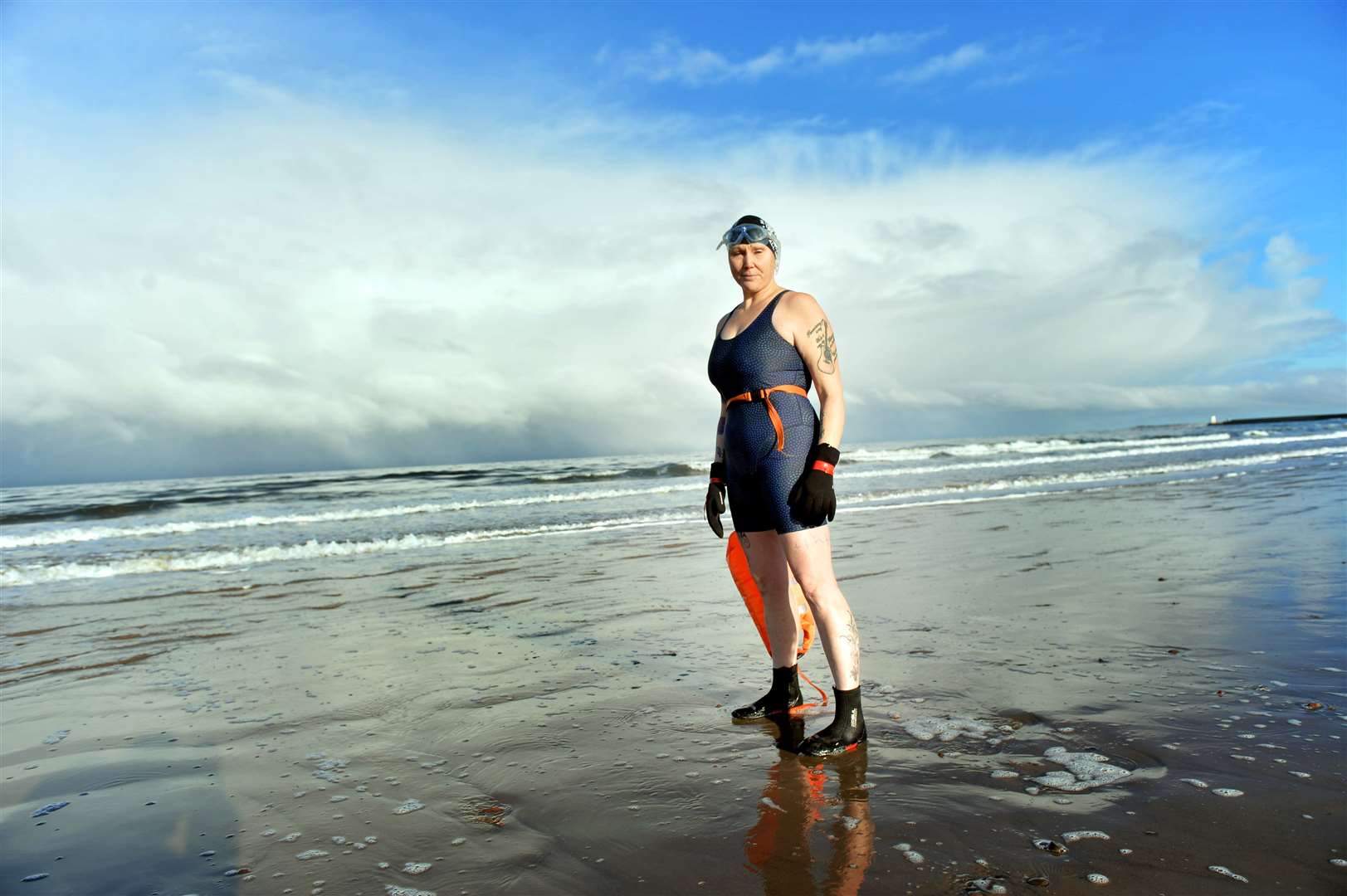 Leanne Okane who is doing a 365 day open swimming challenge. Picture: Callum Mackay
