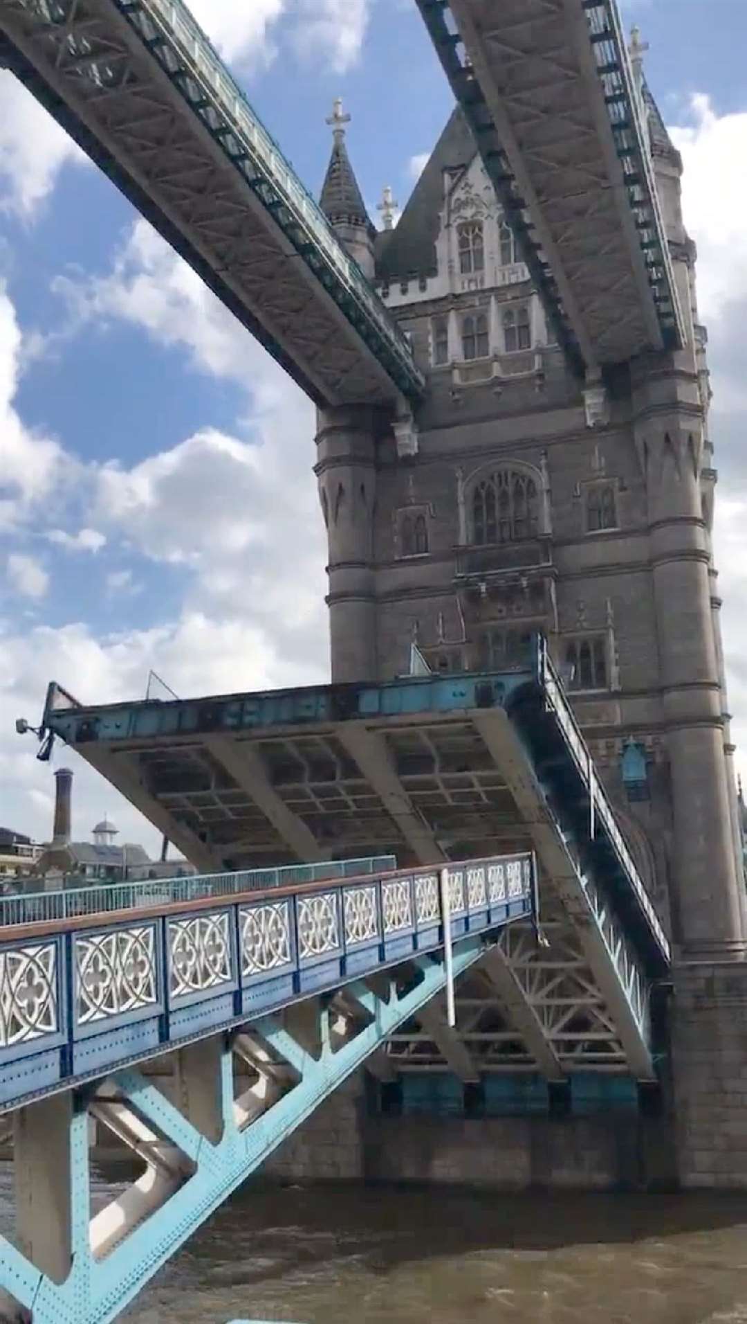 Tower Bridge was stuck open on Saturday (@Kistography/Twitter/PA)