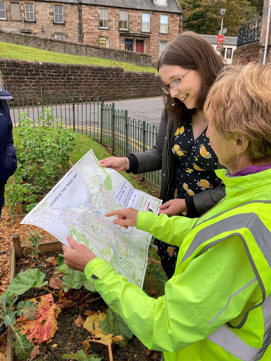 MSP Emma Roddick also met a member of Incredible Edible Inverness highlights locations.