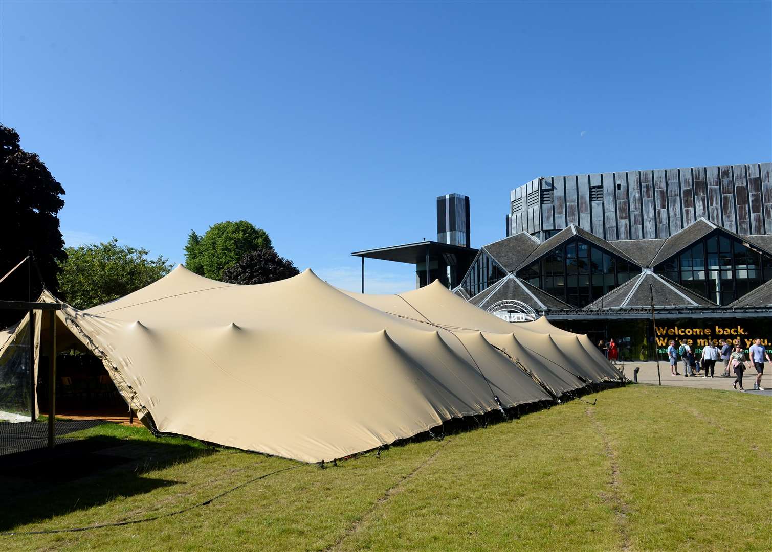 Under Canvas is on the front lawn at Eden Court. Picture: Gary Anthony