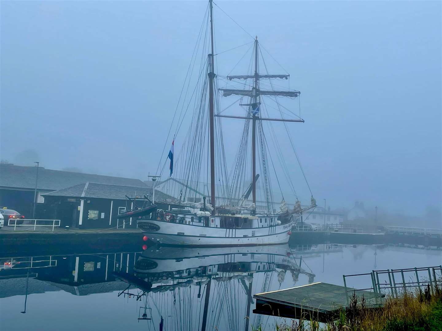 A ghostly looking Fiying Dutchman at the Caley Marina. Picture: Aitken Paton, Inverness