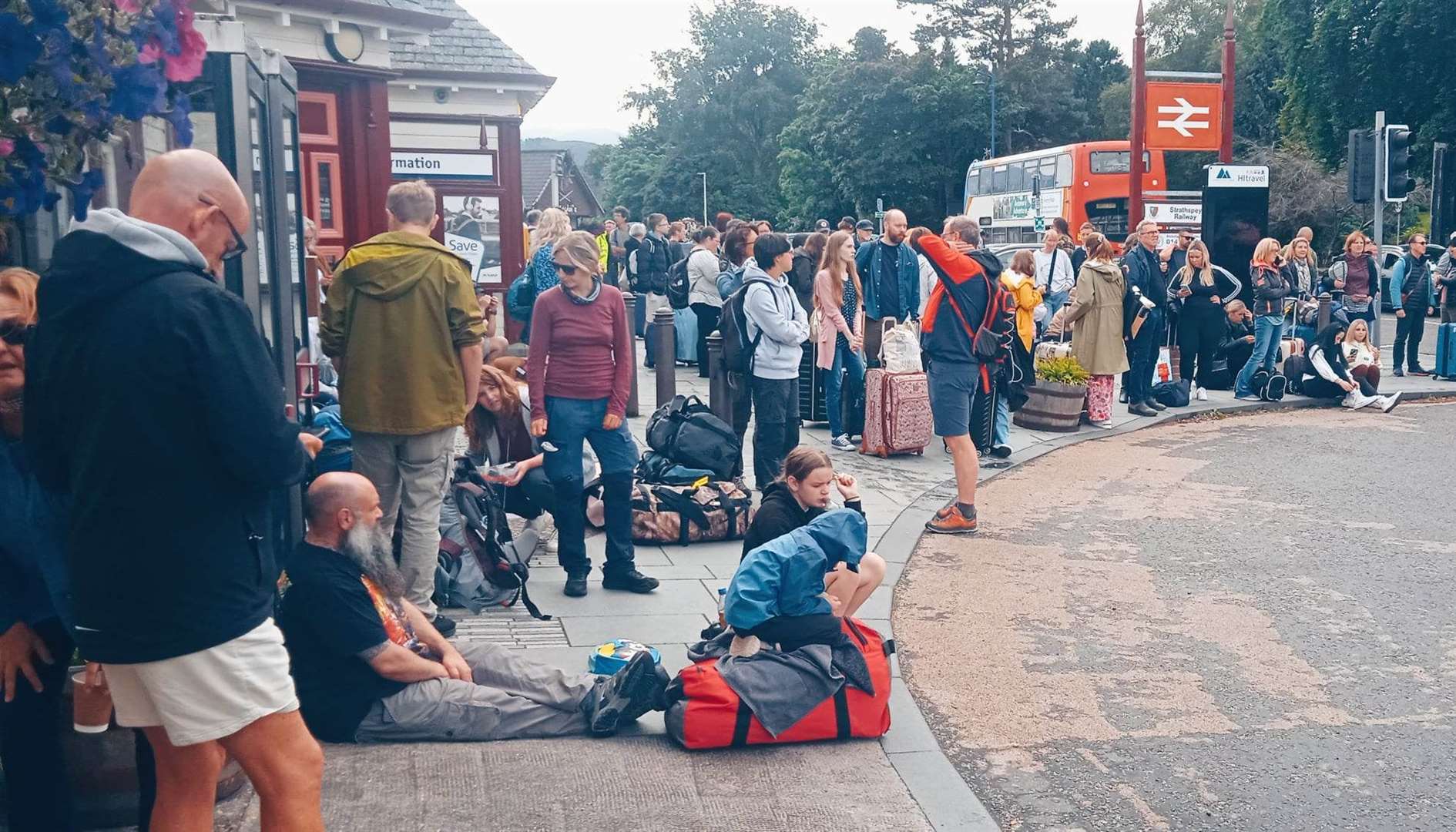 Some of the passengers forced off the train at Aviemore and having to 'make their own arrangements'