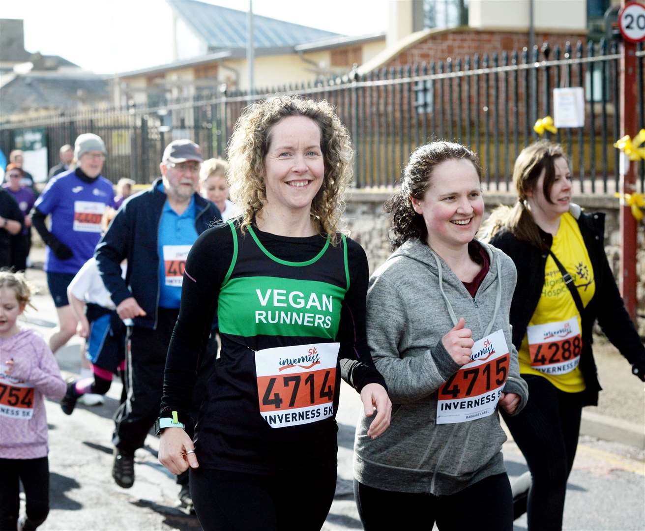 Inverness Half Marathon and 5km run March 2020..Hannah Sutherland running for vegan runners..Picture: James MacKenzie..