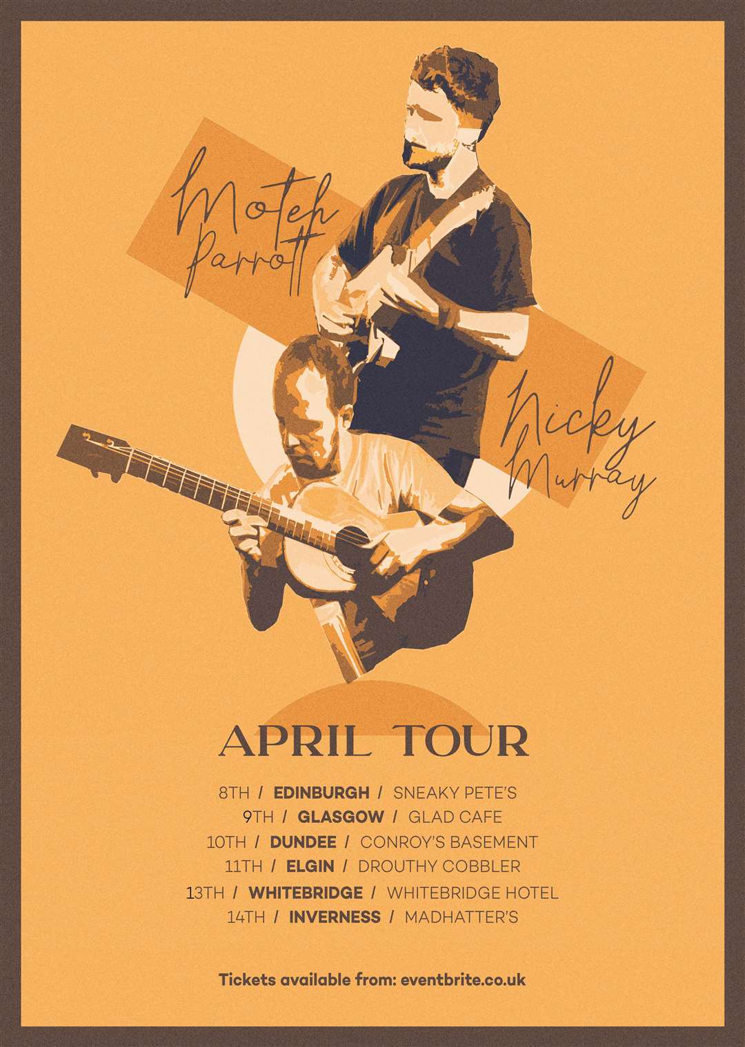 Poster for Nicky Murray and Moteh Parrott's joint Scottish tour.