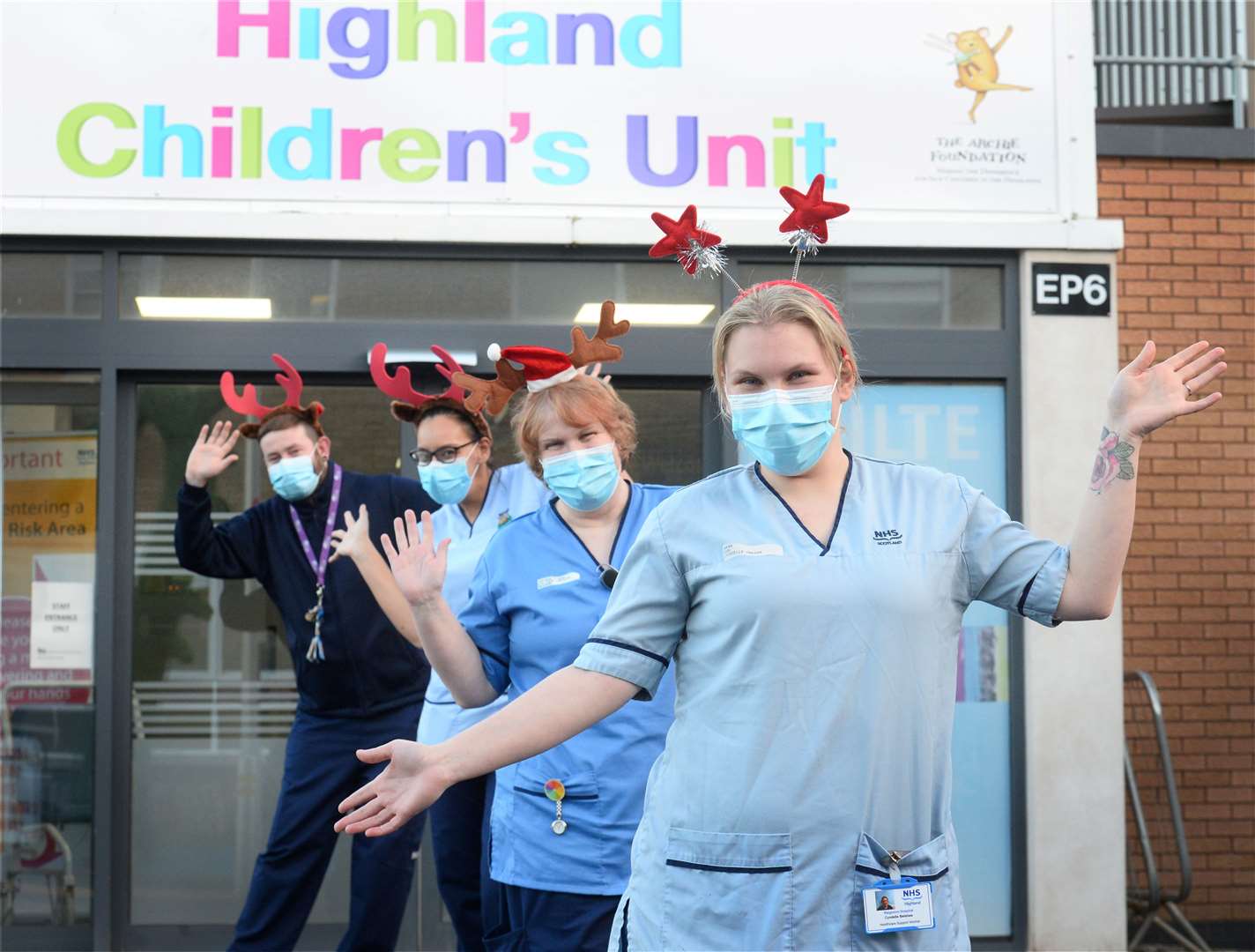 Staff at the Highland Children's Unit at Raigmore Hospital are delighted by generous donations. Front to back: Cyndelle Belshaw, Fiona Christie, Rebecca Abrahams and Peter Nowikowski. Picture: Gary Anthony