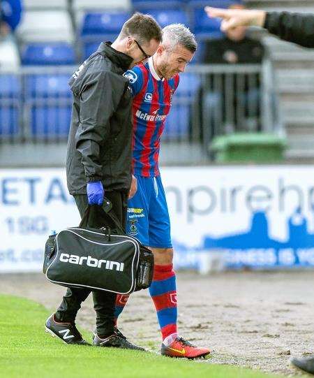 Kevin McNaughton has not played since limping out of Caley Thistle's derby defeat to Ross County in August. Picture: Ken Macpherson.