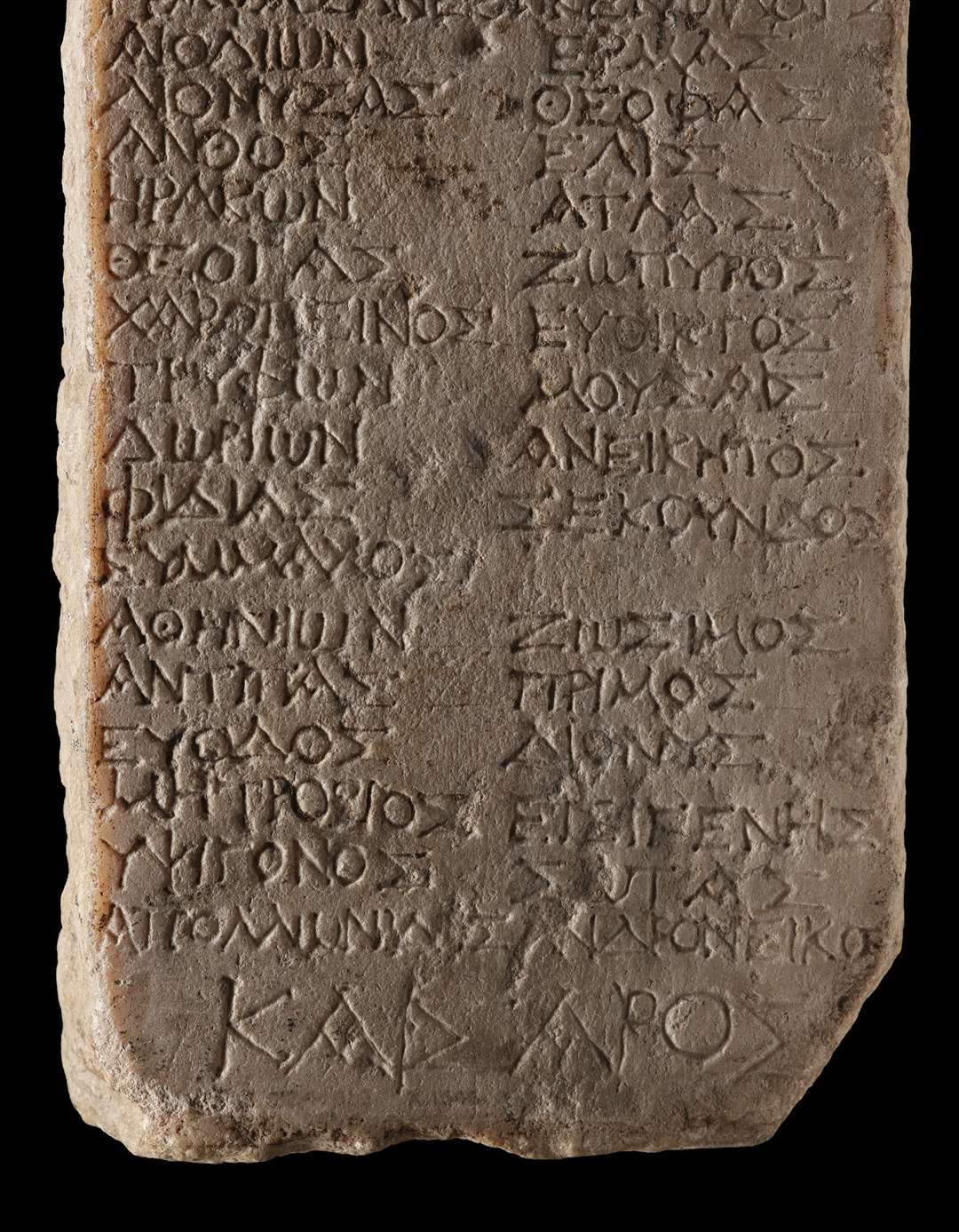The stone is inscribed with a list of names (National Museums Scotland/PA)